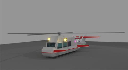 Low Poly helicopter in cycles preview image
